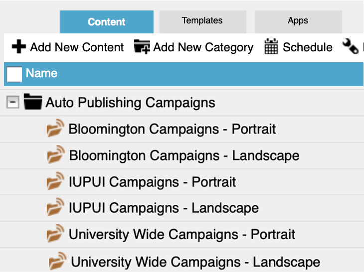 Screenshot of Content Manager Web content repository