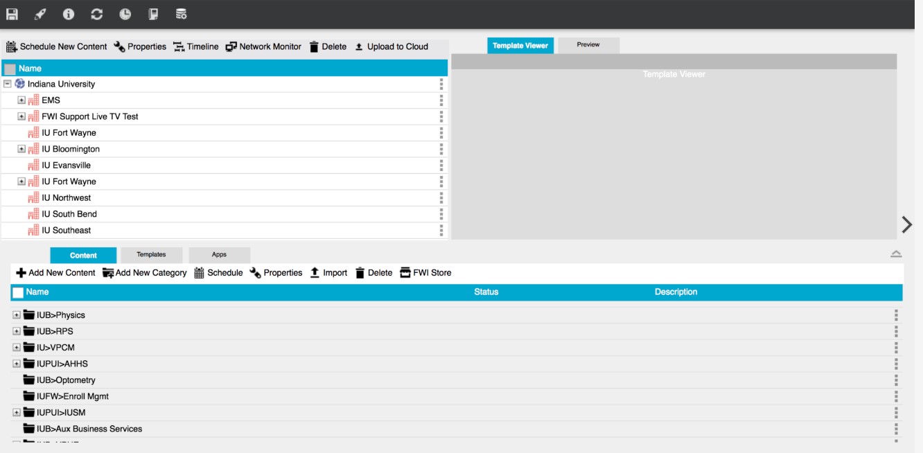 screenshot of the Content Manager Web application