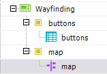 example of template with wayfinding map and live data content types