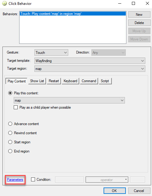 parameter selection for interactivity